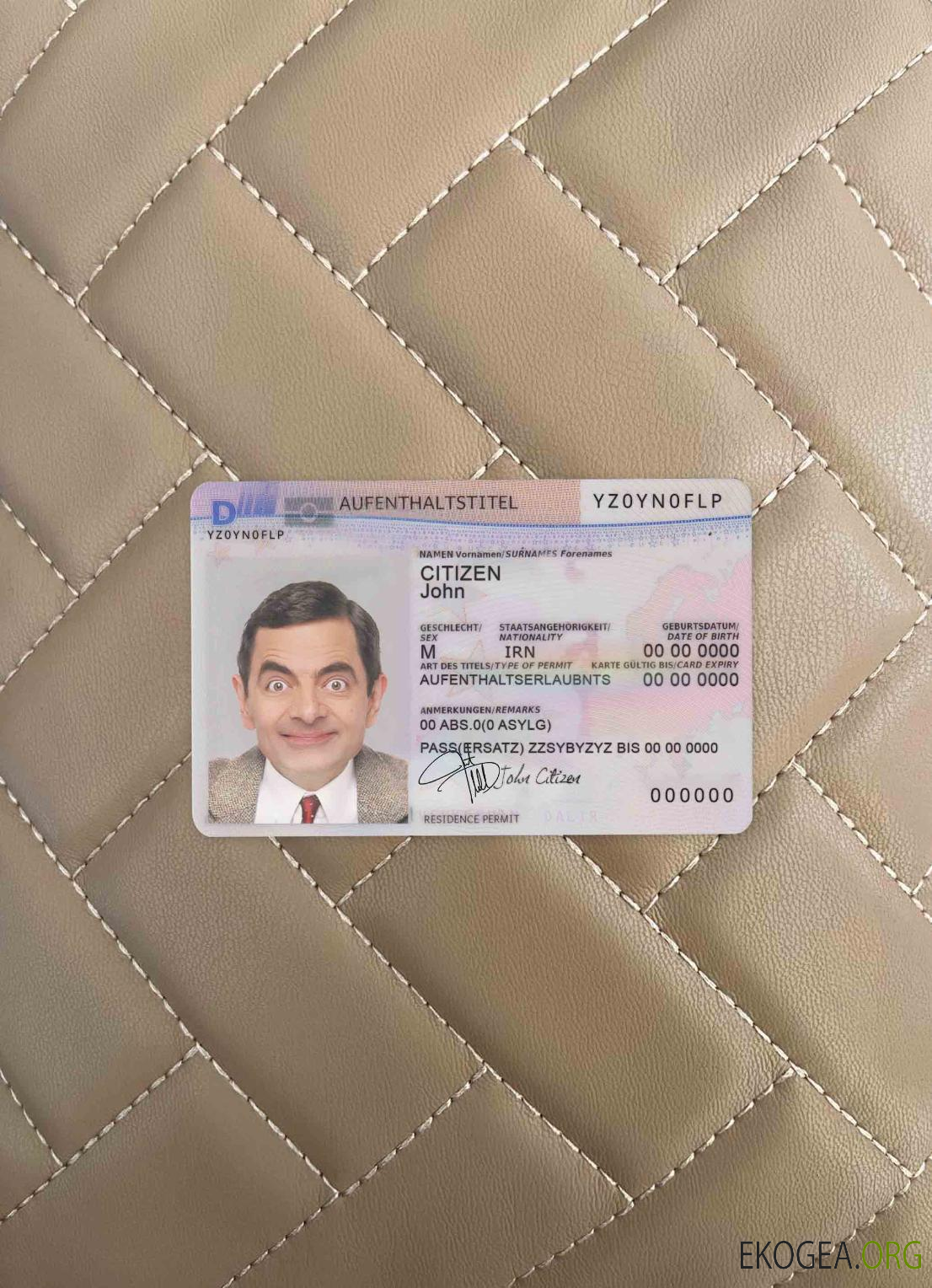 Permis de séjour en Allemagne 2011 pres, version 2 photolook FRONT